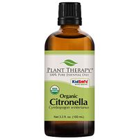 Plant Therapy Citronella Organic Essential Oil 100% Pure, USDA Certified Organic, Undiluted, Natural Aromatherapy, Therapeutic Grade 100 mL (3.3 oz)