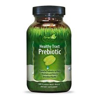 Irwin Naturals Healthy Tract Prebiotic - Powerful Daily Digestive Health Support & Probiotic Boost - Promotes Growth of Healthy Bacteria, Intestinal Health & Gut Balance - 60 Liquid Softgels
