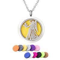 Fragrance Essential Oil Angel Goddess Pendant DIY Aromatherapy Stressed Necklace Diffuser Therapy Locket