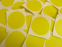 Minilabel 64mm Serrated Edge , Certificate Wafer Company Seal Labels , Stickers For Embossing , Awards & Rewards Yellow-Yellow