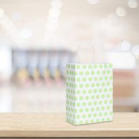 AUNMAS 25Pcs Polka Dot Kraft Paper Gift Bags with Handles Recyclable Tote Bag Present Wrapping Supplies(3#)