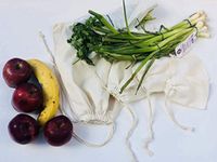 Muslin Bags - 100% Organic Cotton Double Drawstring Premium Quality Eco Friendly Reusable Natural Muslin Bags. Pack of 25 (5 x 8 Inches)