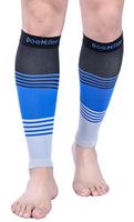Doc Miller Premium Calf Compression Sleeve Dress Series 1 Pair 20-30mmHg Strong Calf Support Graduated Pressure Sports Running Recovery Shin Splints Varicose Veins (BlackBlueGray, Large)