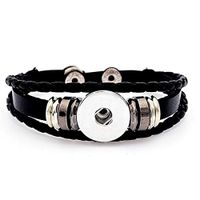 DIY 1pcs Handmade Leather bracelet For Noosa snaps chunk button A092 Cute Stylish Charm Trendy Bracelets Bracelet Jewerly Bangle Accessory Accessories Good