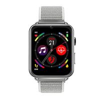 LEMFO LEM10 Smart Watch Support SIM Card & 2MP Camera with 700mAh Ploymer Li-Battery, Built-in GPS & WiFi and 3GB RAM 32GB ROM for Men and Women Silver Body (Silver Nylon)
