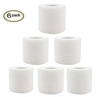 HATEA Self Adhesive Bandage,Stretch Athletic Tape for Ankle Sprains & Swelling, Strong Elastic Sports Cohesive Bandage(2" inches Wide x 15' Feet Long) (6 White, 2" x5yard)