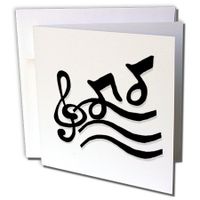 3dRose G Clef and Musical Notes - Greeting Cards, 6 x 6 inches, set of 6 (gc_1000_1)