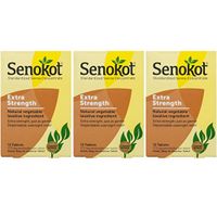 Senokot Extra Strength Natural Vegetable Laxative, 12 Tablets Each (Value Pack of 3)