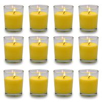 Small Citronella Candles Outdoor and Indoor Soy Wax Votive Candles for Party Dinner and Camping - 12 Hours Burn Time, Set of 12