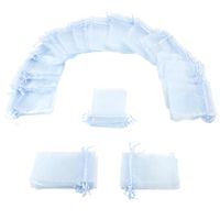 Brybelly 50 Pack of 4 x 6" Light Blue Drawstring Organza Storage Bags - Party Favor Pouch for Weddings, Showers, Birthdays & Holidays, for Gifts, Candy, Collectibles, Jewelry