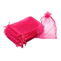 Dealglad 100pcs Drawstring Organza Jewelry Candy Pouch Party Wedding Favor Gift Bags (3.5x4.5, Rose)