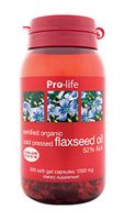 Flaxseed Oil by Pro-Life | Certified Organic Flaxseed Oil, Support Heart, Joint and Prostate Health (100/200 Soft-Gel Capsules) (200)