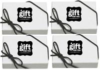 5pack White Bracelet Jewelry Gift Card Gift Boxes with Filler and Black Bow Strings and Gift Stickers