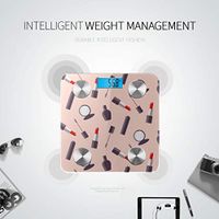 Bluetooth Home Scale Beautiful Colorful Cartoon Lip Glaze Scale Weight Body Fat Composition Monitor Analyzer with Smartphone App for Body Management-396 Lbs