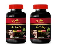 Mood Support Supplements for Men - L-5-HTP 377 MG - GRIFFONIA SIMPLICIFOLIA Extract - 5-htp Power - 2 Bottles (120 Capsules)