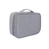 Yunzee Double Layer Electronics Travel Organizer Electronics Accessories Case Charger Cables USB Flash Drive Large Carpecity Storage Bag,Gray