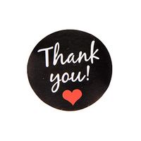 Mr-Label 300 Pcs of Circle Sealing Sticker – Thank You Sticker/Thank You Adhesive Label for Card| Envelope|Gift| Product (Black)
