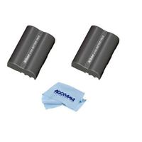 Nikon 2X EN-EL3e Rechargeable Li-Ion Battery for D200, D300, D700 and D80 Digital SLR Cameras - with Microfiber Cleaning Cloth