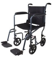 Carex Lightweight Transport Wheelchair - 19 Inch Seat - Folding Transport Chair for Adults - Aluminum - 8 Inch Wheels