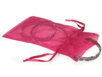 Hot Pink Organza Bags 4x6" with Satin Drawstrings (25 Packs; 10 Bags Per Pack) - WRAPS-B00109
