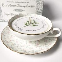 Dot & Lil Teacup Candle Rice Flower Hand Poured with Soy Wax