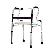 Hmwxbs Lightweight Foldable Rollator Walker Fram Aid Four Legs Walking Stick Standing Toilet Frame Seniors Disabled with Bathroom Shower Seat Aluminum Alloy