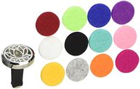 VALYRIA Stainless Steel Lotus Flower Car Air Freshener Aromatherapy Essential Oil Diffuser Locket with Vent Clip (30mm Dia.)