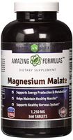 Amazing Nutrition Magnesium Malate - 1250 mg per Serving, 360 Tablets (Non-GMO,Gluten Free) - Supports Energy Production, Healthy Metabolism, Muscles Function & Nerve Function*