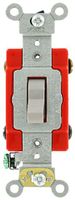 Leviton 1224-2GY 20 Amp, 120/277 Volt, Toggle 4-Way AC Quiet Switch, Extra Heavy Duty Grade, Self Grounding, Back and Side Wired, Gray