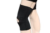 Alpha Medical Dual Stay Compression Support Knee Brace w/Open Patella (Medium Black)