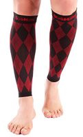 Doc Miller Premium Calf Compression Sleeve 1 Pair 20-30mmHg Graduated Support for Sports Running Circulation Recovery Shin Splints Varicose Veins (Black.Red, L)