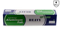EcoQuality [4 Pack] Food Service Heavy Duty Aluminum Foil Roll (18 x 500) with Sturdy Corrugated Cutter Box - Great for Grill Use, Kitchen Wrap, Foil Wrap, Cooking, Cleaning (18 inch x 500 Feet)