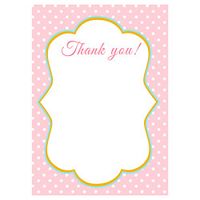 30 Blank Thank You Cards Pink Polka Dots Bridal Baby Shower Sprinkle Birthday Party + 30 White Envelopes