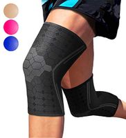 Sparthos Knee Compression Sleeves by (Pair) – Support for Sports, Running, Joint Pain Relief – Knee Brace for Men and Women Walking Cycling Football Tennis Basketball Hiking Workout Jogging (Black-L)