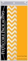 Flexicore Packaging Tangerine Orange Gift Wrap Tissue Paper | Size: 15 Inch X 20 Inch | Count: 20 Sheets | Color: Solid Tangerine & Chevron