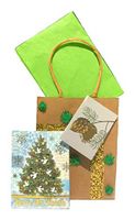Punch Studio 66397 Christmas Gold Foil and Gem Embellished Notepad Peace On Earth + Gift Bag. Christmas.