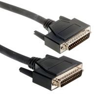 Amphenol CS-DSLSZH25MM-010 25-Pin DB25 LSZH D-Sub Cable, Low Smoke, Male/Male, 10', Black