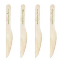 Dress My Cupcake Natural Wood Candy 500-Pack Buffet Knives DIY Kit, Congratulations, Kiwi Green
