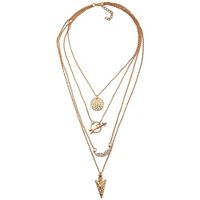 Heart Collar Pendant 3 Layer Wedding Chain Arrow Angel Wings Jewelry Necklace Pretty Stylish For gift Elegant Women Aesthetic Fashionable Beads Comfortable