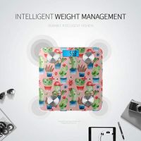 Bluetooth Commercial Scale Art Cartoon Painting Green Plant Scales Weight Body Fat Composition Monitor Analyzer with Smartphone App for Body Management-396 Lbs