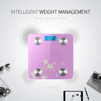 LYAOE Bluetooth Body Fat Scale Pastel Colorful Stars On Pinky Smart Wireless Scale with LCD Display Measuring Body Weight Bmi and Health Digital Scale
