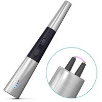 USB Lighter Rechargeable Electronic Arc Candle Lighter Klearlook Flameless Metal Lighter Windproof Splashproof Plasma Beam Lighter with LED Battery Display Safety Switch for Candle Gas Stove BBQ