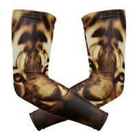 LEVEIS Leopard Pattern Arm Sleeves UV Protection for Men Women Sunblock Protective Gloves Running Golf Cycling Driving Long Arm Cover 1 Pair