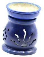 Crystal 3.5” Handcrafted Aroma Lamp Soapstone Flower Carved Essential Incense Oil Burner/Oil Diffuser Holders for Fragrance and Aromatherapy tealight Candle Holder Warmers Home Decor Decorative Sets