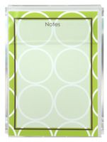 Sage Circles Memo Sheets and Acrylic Holder, 150 Note Papers, 5"x7" Memo Pad, Notes, Stationery, Desk Accessory, Mother's Day Gift, Unique Gift for Mom and Women