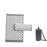 Acupuncture Massage Cushion Yoga Mat Acupressure Massage Cushion Acupuncture Cushion, Sports Mat Acupuncture Pillow Color Cloth Bag,Gray
