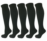 Swell Relief 5 Pair Black Moderate Compression Socks, 15-20 mmHg. L/XL