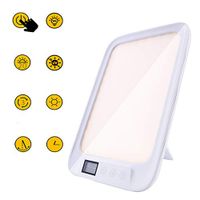 Light Therapy Lamp, Huktec Ultra-Thin Therapy UV-Free LED Lamp Full Spectrum 10000 Lux Therapy LED Light with Adjustable Brightness Color Sun Light Therapy Touch Control with LED Display for Happy