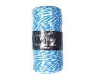 100M Aqua Blue/White Coloured Bakers Twine On Spool 1.5Mm Thick - Cr6007