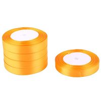 uxcell Festival Party DIY Material Gift Wrap Packing Ribbon Roll 25 Yards 1.5cm Width 5pcs Orange